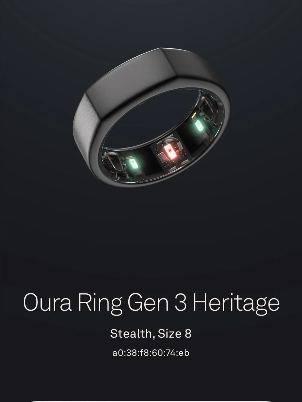 Oura Ring Gen 3 Heritage - Stealth Black